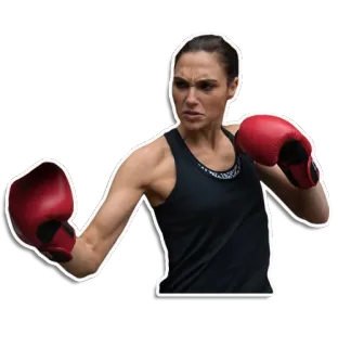 💪 48ad9a9c женщина, бокс, спорт, упражнения, фитнес, красные перчатки, удар, атлет whatsapp sticker