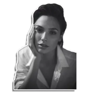😌 ee27a384 Gal Gadot актриса, женщина, модель, знаменитость, портрет, черно-белое whatsapp sticker