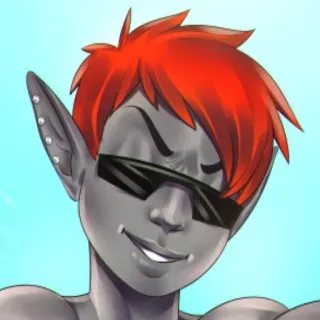 😎 9a7db96f เอลฟ์, แว่นกันแดด, การ์ตูน, ตัวละคร, ศิลปะ, ภาพวาด, แฟนตาซี telegram sticker