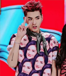 ✌ 599c37de Dreamer Mann, Kris Wu, Asiate, Promi, Koreanischer Pop, Friedenszeichen telegram sticker