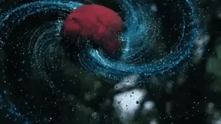 🌌 3e362468 rouge, sphère, bleu, spirale, particules, abstrait whatsapp sticker