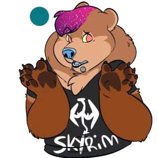 🙌 459d45e9 Skyrim SKYRIM หมี, วิดีโอเกม, สกายริม, แฟนตาซี, มานุษยวิทยา, ขนฟู telegram sticker