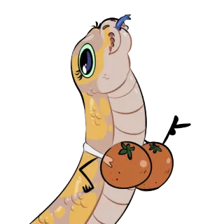 😼 6067e62e งู, การ์ตูน, ตลก, สัตว์, น่ารัก, มะเขือเทศ, ตา telegram sticker