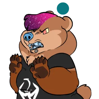 👩‍🏫 cd55b219 หมี, สัตว์, โกรธ, ตัวละคร, มีขน, กรงเล็บ telegram sticker