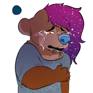 😢 e042b2d4 ร้องไห้, หมี, แอนโทร, เศร้า, น้ำตา, ทุกข์ใจ telegram sticker