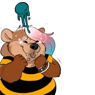 🤗 e24bb5e9 หมี, การ์ตูน, สติกเกอร์, น่ารัก, สัตว์, รังผึ้ง, เมือก, ตลก telegram sticker