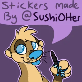 🍣 d9454056 Stickers made
By @SushiOtter Stiker, Berang-berang, Sushi, Seni, Seni digital, Seniman, Furry, Kartun telegram sticker