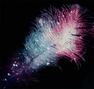 🌌 9c95339c Feder, träumerisch, glitzernd, schimmernd, abstrakt telegram sticker