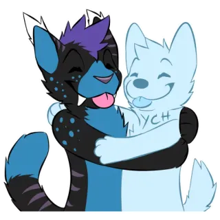 😺 1aa99261 YCH Furry, Peluk, Binatang, Kartun, Lucu, Teman whatsapp sticker