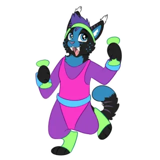 👯‍♀️ 48793916 Furry, Kebugaran, Latihan, 80-an, Retro, Olahraga, Hewan Kartun whatsapp sticker