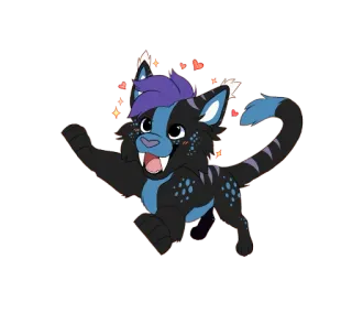 💫 5f595a91 Furry, Anthro, Kucing, Binatang, Senang, Lucu, Hati whatsapp sticker