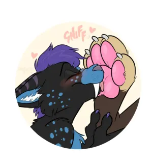 😽 62319a48 SNIFF Furry, Anthro, Binatang, Lucu, Mengendus, Cakar whatsapp sticker