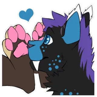 🐾 70052e22 Furry, Anthro, Binatang, Kartun, Hati, Stiker whatsapp sticker