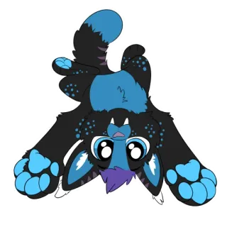 🥺 75dce351 Furry, Binatang, Biru, Hitam, Kartun, Lucu whatsapp sticker