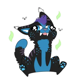 🐽 b2838389 kucing, imut, hewan, stiker, kartun, biru, hitam, fantasi whatsapp sticker