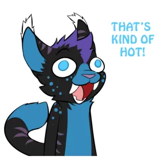 😯 dbf11287 THAT'S KIND OF HOT! Furry, Antropomorfik, Kucing, Kartun, Lucu, Meme whatsapp sticker
