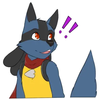 🤩 41addec9 Lucario Pokemon ลูคาริโอ, โปเกมอน, แอนโทร, ตัวละคร, วิดีโอเกม telegram sticker