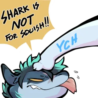 🖐 64003576 SHARK IS NOT FOR SQUISH!! ฉลาม, นุ่มนิ่ม, การ์ตูน, สัตว์, น่ารัก, ตลก telegram sticker