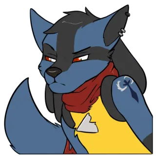 😒 78ffba46 Lucario เฟอร์รี่, โปเกมอน, ลูคาริโอ, อนิเมะ telegram sticker