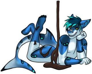 🦈 826ccbc1 ฉลาม, เฟอร์รี่, มานุษยวิทยา, สีน้ำเงิน, ช็อกโกแลต, แฟนตาซี telegram sticker