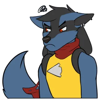 😡 c02558bc Lucario Pokemon โปเกมอน, ลูคาริโอ, เฟอร์รี่, อนิเมะ, วิดีโอเกม telegram sticker