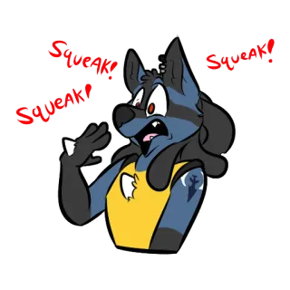 😱 e0606b2c Squeak! Squeak! Squeak! หมา, มีขน, ตกใจ, อุทาน, เสียงแหลม telegram sticker