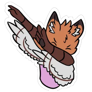 😎 1cdd1d1c лиса, дэб, животное, мультик, стикер whatsapp sticker