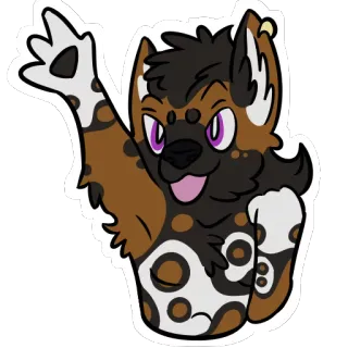 👋 212029ec Фурри, Животное, Собака, Мультфильм, Персонаж, Привет, Машет whatsapp sticker