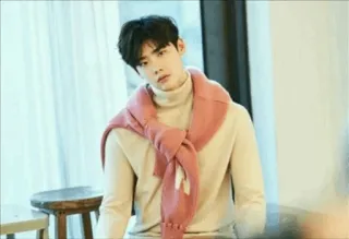 🎈 73f2df6f uomo, ritratto, interno, moda, dolcevita, maglione, coreano telegram sticker