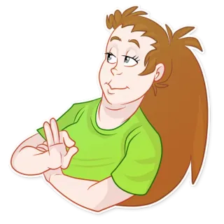 👌 58711f70 사람, 만화, 인물 사진, 일러스트, 제스처, 확인, 캐릭터 telegram sticker