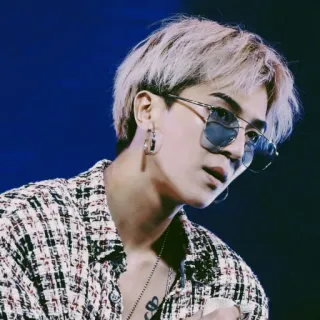 🌑 1dfbb401 pria, kacamata hitam, potret, orang, rambut pirang, asia telegram sticker