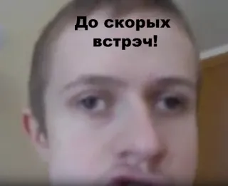 ✊️ eacbe162 До скорых встреч! russe, texte, salutations, homme telegram sticker