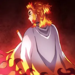 🔥 40679fec Rengoku Demon Slayer Anime, Schwert, Feuer, Dämon, Kämpfer telegram sticker