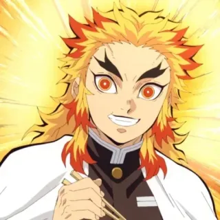 🔥 d002b373 Kyojuro Rengoku Demon Slayer Anime, Demon Slayer, Kyojuro Rengoku, Feuer, Flamme telegram sticker