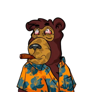 😁 1af4473a orso, cartone animato, sigaro, maglietta, personaggio telegram sticker