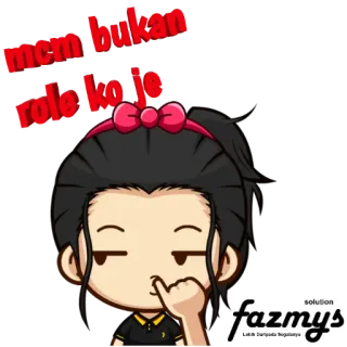 🤣 4c28b0e3 mcm bukan role ko je การ์ตูน, ผู้หญิง, ตัวละคร, สติกเกอร์, สีหน้า telegram sticker