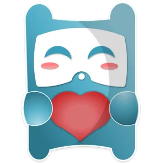 ❤ e557c4f2 dessin animé, robot, coeur, mignon, amour, illustration whatsapp sticker
