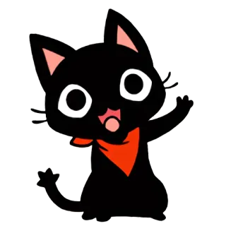😀 050e1731 고양이, 검은 고양이, 귀여운, 카와이, 스티커, 만화, 동물, 애완 동물 telegram sticker