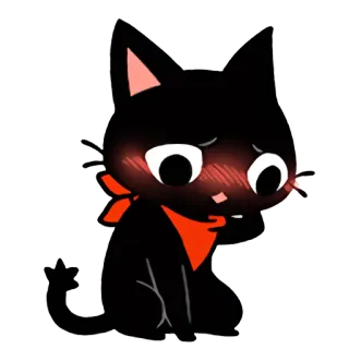 😳 4ffe7063 고양이, 동물, 귀여운, 카와이, 검은 고양이, 애완 동물, 스티커 telegram sticker