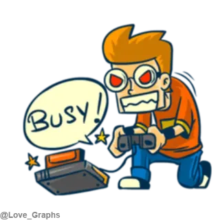😡 a469e061 BUSY! Gaming, Sibuk, Video game, Kontroler, Konsol whatsapp sticker