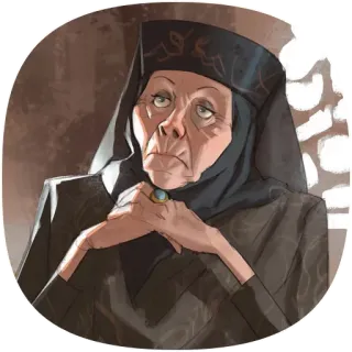 ☹️ 315c81e9 Olenna Tyrell Game of Thrones Olenna Tyrell, Game of Thrones, Charakter, Porträt, Dame, Fantasy telegram sticker