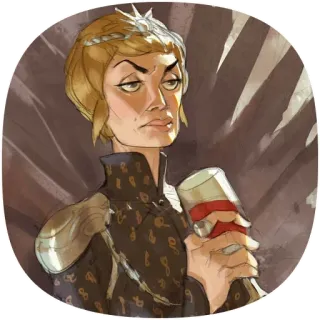 😣 51fd1406 Cersei Lannister Game of Thrones Cersei Lannister, Game of Thrones, Königin, Wein, Fantasy, Fernsehen telegram sticker