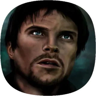 😁 977d15bd mann, porträt, gesicht, kopf, augen, aufblickend, kunst, sticker telegram sticker