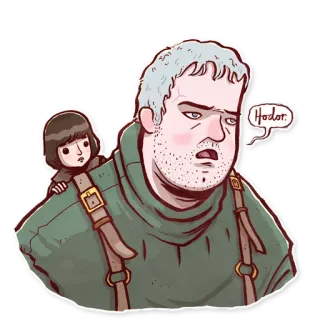 😒 3e886404 Hodor Game of Thrones hodor, game of thrones, fantasi, karakter, bran stark whatsapp sticker