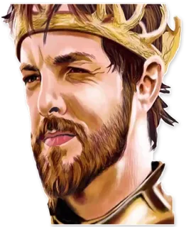 😔 92956d7a raja, mahkota, potret, fantasi whatsapp sticker