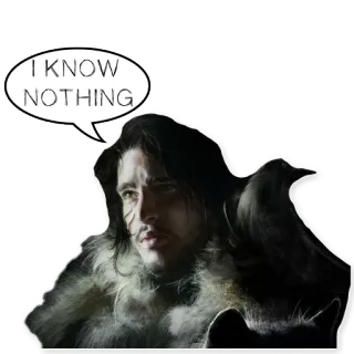 😑 bc75806d Jon Snow Game of Thrones I KNOW NOTHING jonsnow, gameofthrones, gagak, winterfell, tv whatsapp sticker