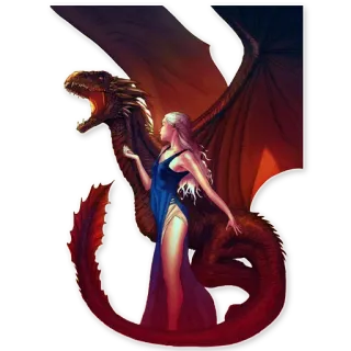 😤 dd694922 Daenerys Targaryen Game of Thrones naga, fantasi, Daenerys, Game of Thrones, ibu naga whatsapp sticker