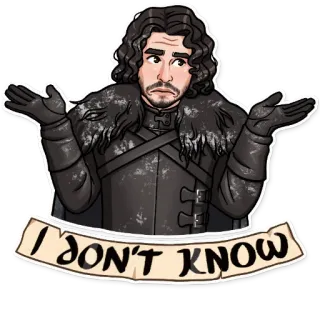 🤷‍♂️ 3229da32 Jon Snow Game of Thrones I DON'T KNOW jon snow, gra o tron, nie wiem, wzruszenie ramionami, serial telegram sticker