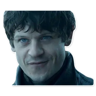 😁 26951642 Iwan Rheon Game of Thrones นักแสดง, ภาพเหมือน, Iwan Rheon, ยิ้มเยาะ, ทีวี, ตัวละคร whatsapp sticker