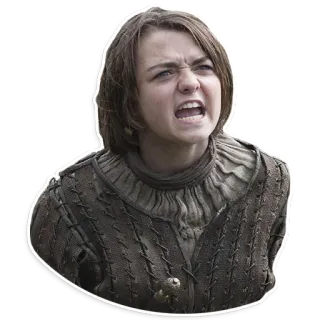 😡 bad4736c Arya Stark Game of Thrones อาร์ยา สตาร์ค, Game of Thrones, ตัวละคร, โกรธ, ทีวีซีรีส์ whatsapp sticker
